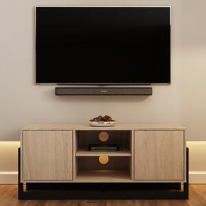 Terrell Wooden TV Stand With 2 Doors In Oak