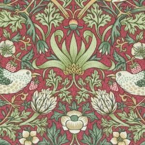 William Morris Strawberry Thief Outdoor Fabric Crimson
