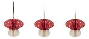 OYOY Christmas Mushroom decoration hangers 3-pack Red and white