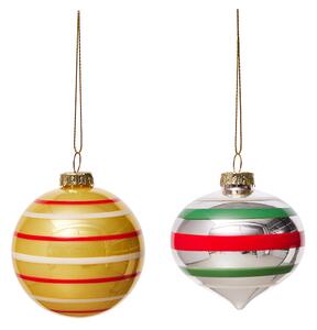 OYOY Vintage Christmas glass ball No. 3 ornament 2 pieces Multi