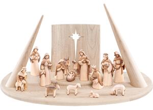 Wooden nativity scene Fides with pillars and 16 figures