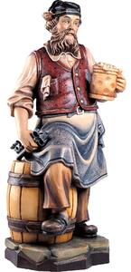 Cellarman wooden statue from lime wood