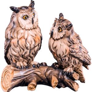 Wooden owls decoration from lime wood