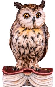 Owl on book wooden decoration