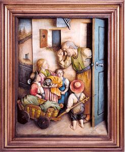 Wooden picture "At the vet's"