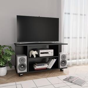 TV Cabinet with Castors Black 80x40x45 cm Engineered Wood