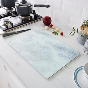 White Marble Glass Worktop Saver White