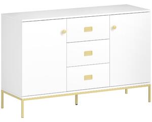 HOMCOM Modern White and Gold Sideboard