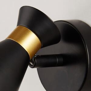 Balham Plug In Wall Light - Black & Brass