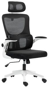 Vinsetto Ergonomic Office Chair, High Back Mesh Computer Desk Chair with Adjustable Headrest and Lumbar Support, Rotatable Armrests, Tilt Function for Home Office, Black