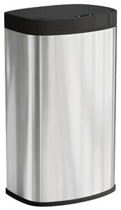 HOMCOM 55L Sensor Bin with Soft-Close Lid, Automatic Touchless Motion Sensor Kitchen Bin with Fingerprint Resistant Stainless Steel for Hygienic Gyms, Home Office Use, Silver Tone