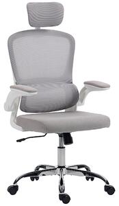 HOMCOM Mesh Back Office Chair, with Lumbar Support - Grey