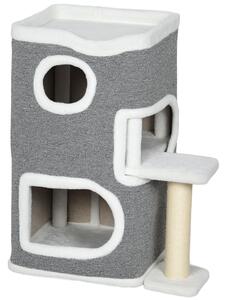 PawHut 75 cm Cat Tree, Cat Tower Condo for Indoor Cats with Scratching Post, Jumping Platform, Grey