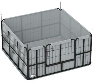 PawHut Steel Dog Whelping Box with Washable Whelping Pad, Wind-Resistant Cloth, for Small, Medium Dogs, 122 x 122 x 60cm