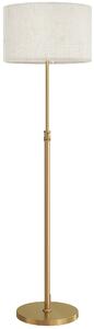 HOMCOM Floor Lamp with Remote, Height Adjustable Standing Lamp with Linen Shade, Dimmable with 3000K-6000K Adjustable Colour Temperatures, Foot Switch for Living Room Bedroom Office, Gold Tone