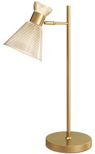 HOMCOM Modern Table Lamp, Bedside Lamp with Adjustable Flower-Shaped Head and E27 Socket for Living Room Bedroom Study, Bulb Not Included, Gold Tone
