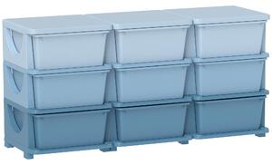 HOMCOM Kids Storage Unit, with Nine Drawers - Blue