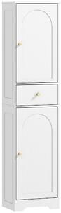HOMCOM Tall Bathroom Cabinet with Arched Doors - White