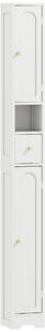 HOMCOM 185 cm Tall Bathroom Cabinet with Arched Doors - White