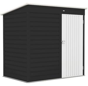 Outsunny 6 x 4ft Metal Garden Storage Shed, Outdoor Tool Storage Shed with Lockable Door and Gloves for Garden, Patio, Dark Grey