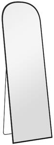 HOMCOM Full Length Mirror, 162x50cm Arched Free Standing Floor Mirror w/ Aluminium Alloy Frame, Hanging or Leaning for Living Room, Bedroom Aosom UK