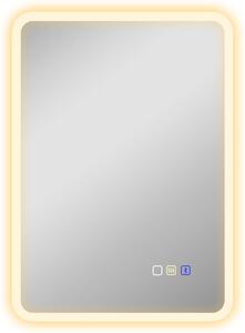 HOMCOM 50 x 70 cm Backlit Illuminated Bathroom Mirror with LED Lights and Bluetooth - Silver Tone