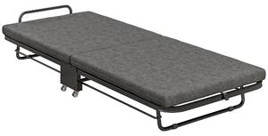 HOMCOM Single Temporary Folding Bed - Grey