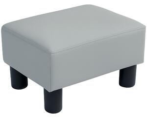 HOMCOM PU Leather Footstool with 4 Plastic Legs, Grey