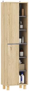 HOMCOM Multi-Storage Slim Bathroom Cabinet - Wood-Effect