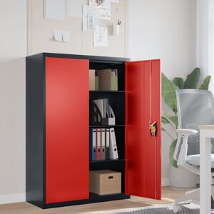 File Cabinet Anthracite and Red 90x40x140 cm Steel