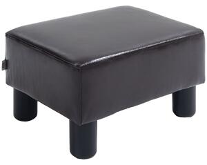 HOMCOM Ottoman Cube Footstool, PU Leather with 4 Plastic Legs, Versatile Furniture for Living Room, 45L x 45W x 45H cm, Black Aosom UK