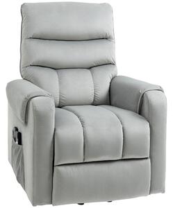 HOMCOM Vibration Massage Rise and Recliner Chair, Electric Power Lift Recliner with Remote Control and Side Pocket, Grey