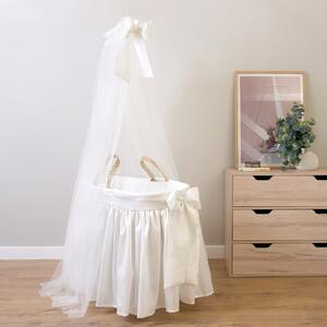 Clair de Lune Windsor Palm Moses Basket and Deluxe Drape With Stand