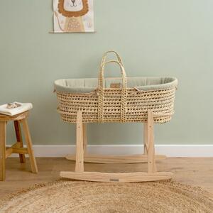 Clair de Lune Organic Palm Moses Basket With Natural Rocking Stand