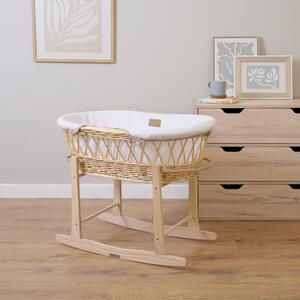 Clair de Lune Organic Wicker Moses Basket With Natural Rocking Stand