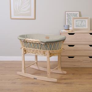 Clair de Lune Organic Wicker Moses Basket With Natural Rocking Stand