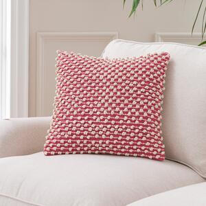 Jersey Bobble Square Cushion Rhubarb