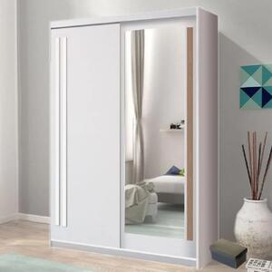 Elmira Wooden Wardrobe 150cm With 2 Sliding Doors In Anderson Pine