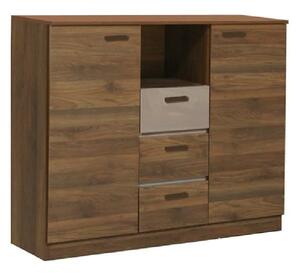 Elmira Wooden Sideboard With 3 Drawers 2 Doors In Walnut