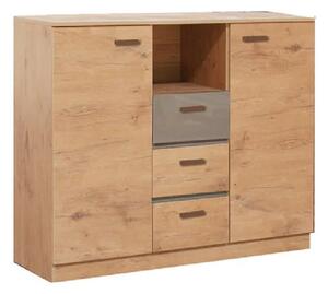 Elmira Wooden Sideboard With 3 Drawers 2 Doors In Lancelot Oak