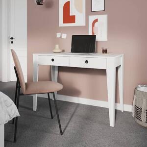 Fletcher Wooden Laptop Desk With 2 Drawers In White