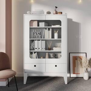 Fletcher Wooden Display Cabinet With 2 Drawers In White