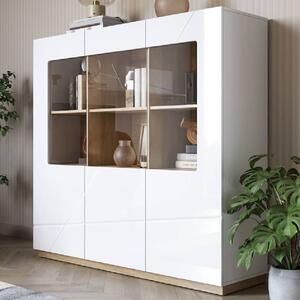 Fargo High Gloss Display Cabinet With 3 Doors In White