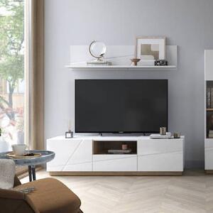 Fargo High Gloss TV Stand With 2 Doors 1 Drawer In White