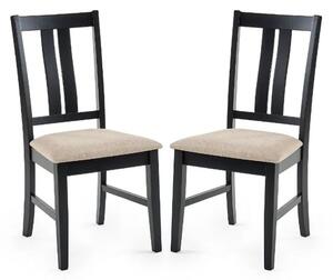 Harrison Black Wooden Dining Chairs In Pair