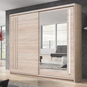 Elmira Wooden Wardrobe 200cm With 2 Sliding Doors In Sonoma Oak