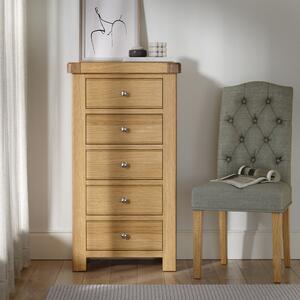 Normandy Tall 5 Drawer Chest Oak
