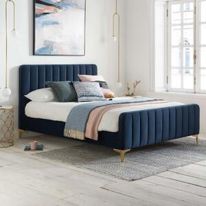 Sabrina Bed Frame, Velvet Midnight (Blue)