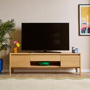 Elements Holmes Extra Wide TV Unit for TVs up to 80", Oak Oak