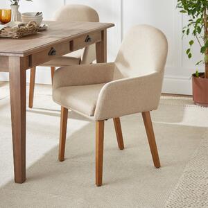 Agnes Carver Dining Chair, Fabric Natural